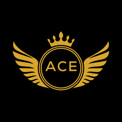 Initial ACE Letter Linked Logo for business and company identity. Modern ACE Letter Logo Vector Template with modern trendy golden logo.
