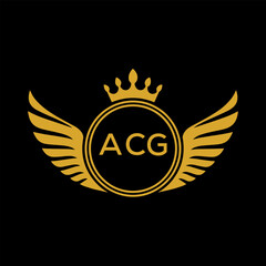 Initial ACG Letter Linked Logo for business and company identity. Modern ACG Letter Logo Vector Template with modern trendy golden logo.
