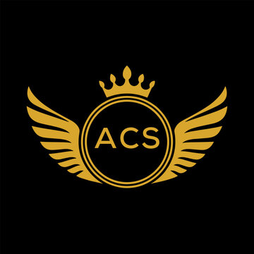 Initial ACS Letter Linked Logo for business and company identity. Modern ACS Letter Logo Vector Template with modern trendy golden logo.
