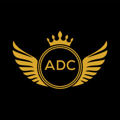 Initial ADC Letter Linked Logo for business and company identity. Modern ADC Letter Logo Vector Template with modern trendy golden logo.
