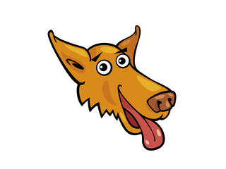 Animated cartoon dog with floppy ears and a happy tongue sticking out