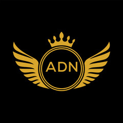 Initial ADN Letter Linked Logo for business and company identity. Modern ADN Letter Logo Vector Template with modern trendy golden logo.
