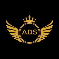 Initial ADS Letter Linked Logo for business and company identity. Modern ADS Letter Logo Vector Template with modern trendy golden logo.
