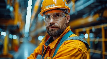 A determined man donned in safety gear exudes professionalism and focus as he stands on a construction site, ready to tackle the day's challenges with conviction.