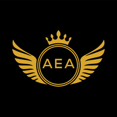 Initial AEA Letter Linked Logo for business and company identity. Modern AEA Letter Logo Vector Template with modern trendy golden logo.
