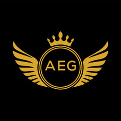 Initial AEG Letter Linked Logo for business and company identity. Modern AEG Letter Logo Vector Template with modern trendy golden logo.
