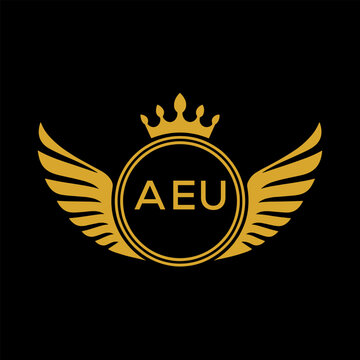 Initial AEU Letter Linked Logo for business and company identity. Modern AEU Letter Logo Vector Template with modern trendy golden logo.
