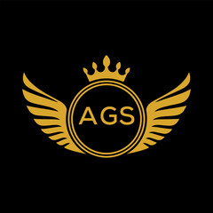 Initial AGS Letter Linked Logo for business and company identity. Modern AGS Letter Logo Vector Template with modern trendy golden logo.
