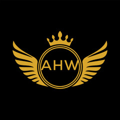 Initial AHW Letter Linked Logo for business and company identity. Modern AHW Letter Logo Vector Template with modern trendy golden logo.
