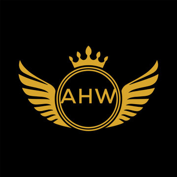 Initial AHW Letter Linked Logo for business and company identity. Modern AHW Letter Logo Vector Template with modern trendy golden logo.
