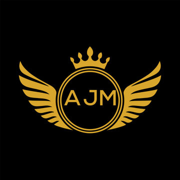 Initial AJM Letter Linked Logo for business and company identity. Modern AJM Letter Logo Vector Template with modern trendy golden logo.
