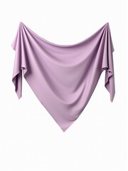 Softly draped light purple fabric isolated against a white background with gentle curves and folds.