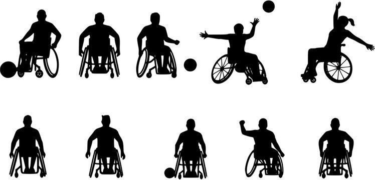 silhouettes of Paralympics athlete
