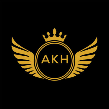 Initial AKH Letter Linked Logo for business and company identity. Modern AKH Letter Logo Vector Template with modern trendy golden logo.
