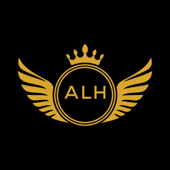 Initial ALH Letter Linked Logo for business and company identity. Modern ALH Letter Logo Vector Template with modern trendy golden logo.
