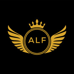 Initial ALF Letter Linked Logo for business and company identity. Modern ALF Letter Logo Vector Template with modern trendy golden logo.
