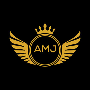 Initial AMJ Letter Linked Logo for business and company identity. Modern AMJ Letter Logo Vector Template with modern trendy golden logo.
