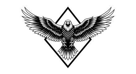 Fototapeta premium Powerful Eagle in Flight, Graphic Design