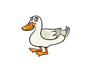 A Comical Duck Walking And Smiling Illustration Concept Art