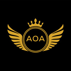 Initial AOA Letter Linked Logo for business and company identity. Modern AOA Letter Logo Vector Template with modern trendy golden logo.
