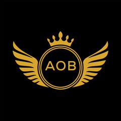 Initial AOB Letter Linked Logo for business and company identity. Modern AOB Letter Logo Vector Template with modern trendy golden logo.
