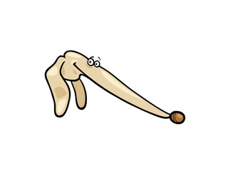 Unusual Character with an Exceptionally Long and Curving Nose Funny Cartoon