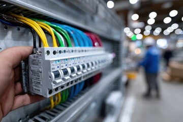 A close-up of a hand carefully making adjustments to an electrical circuit board, highlighting attention to detail and the critical role of precision in technological assembly.