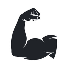 Strong Arm Silhouette Representing Fitness Power Strength and Determination for Gym Workout and Bodybuilding Concepts and Healthy Lifestyle Choices