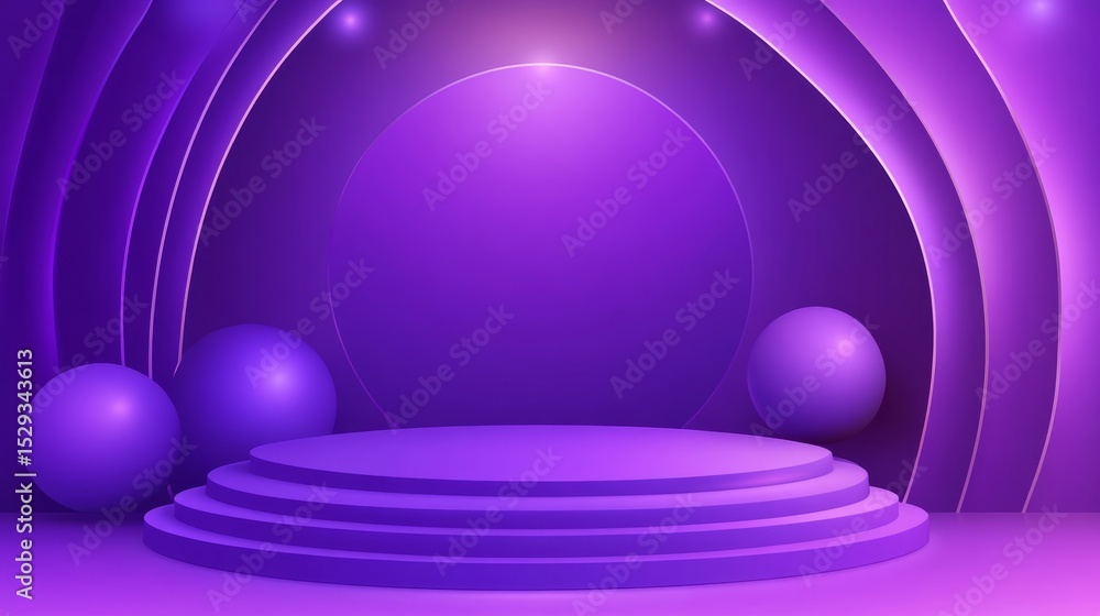 Poster vibrant purple vector background with glowing light effects and abstract illumination elements for f