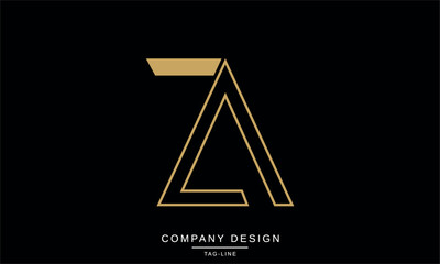 ZA, AZ Abstract Letters Logo Monogram design Font Icon Vector