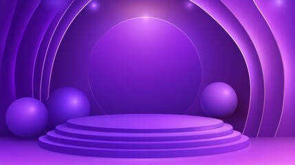 Vibrant purple vector background with glowing light effects and abstract illumination elements for futuristic digital art, technology wallpapers, and modern graphic design projects