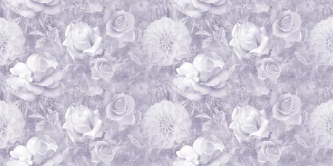 Lilac roses seamless pattern. Vintage background. © Vidal