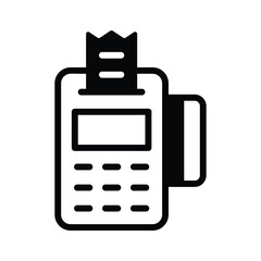 Glyph style icon showing modern pos payment terminal