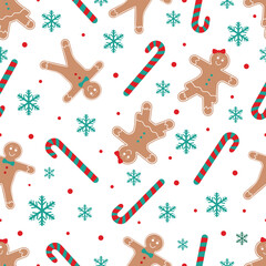 Christmas Seamless Pattern. Christmas and New year Holiday Repeatable Pattern. Decorative Elements Texture for Wallpaper, Gift Wrapping paper, Card or Banner Template or Fabric Textile Prints.