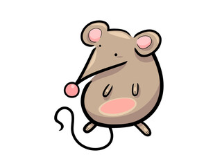 A Charming Mouse Illustration with A Simple Black Background