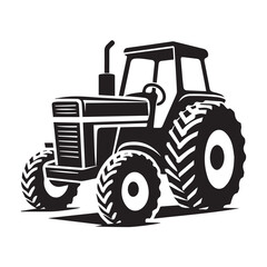 Obraz premium High-Quality black and white Tractor icon Vector Illustrations for Farm and Agriculture Design