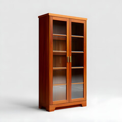 Obraz premium A wooden cabinet with glass doors