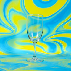 Empty Petri dish on gray background. Concept of laboratory researches. Photography in flat lay style