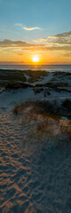 Florianópolis, Campeche beach during sunrise. Brazil. Web banner in aerial view.