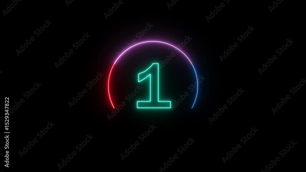 Poster glowing countdown timer animation with digital numbers. countdown timer displays bright digits. time
