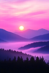 Mountain range sunrise nature scenery landscape