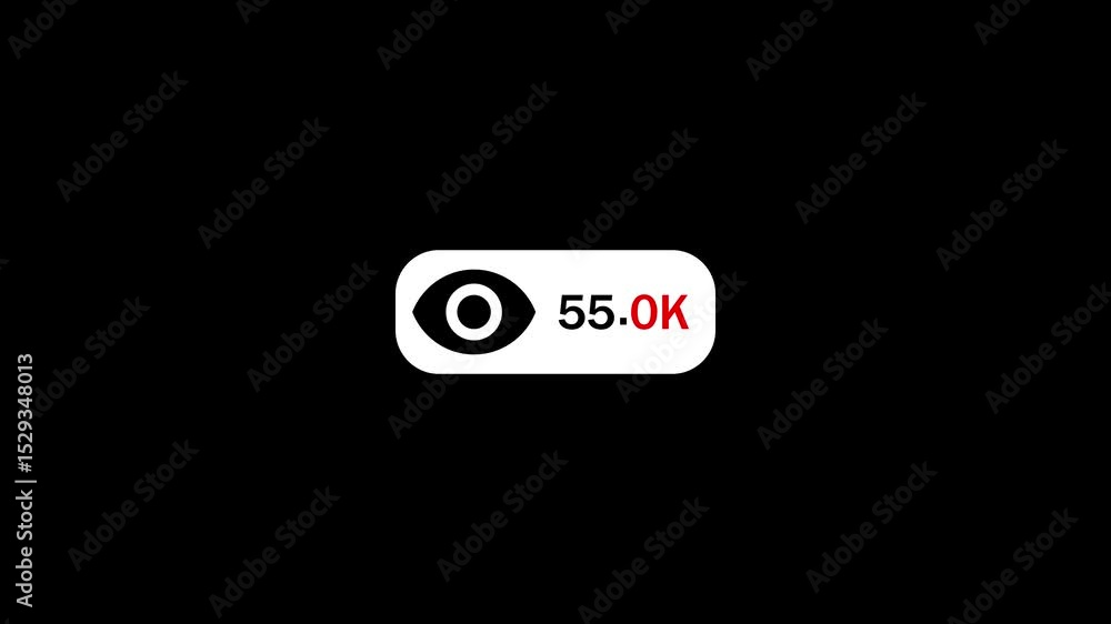 Poster view counter icon with increasing number display. view count represents audience or visitor total. a