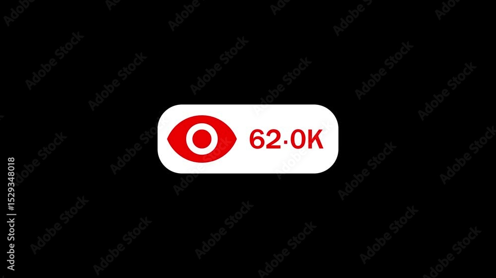 Poster view counter icon with increasing number display. view count represents audience or visitor total. s