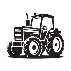 Fototapeta premium High-Quality black and white Tractor icon Vector Illustrations for Farm and Agriculture Design