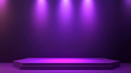 Vibrant purple background vector illustration with glowing lighting effects for text placement, message board layouts, and infographic design concepts