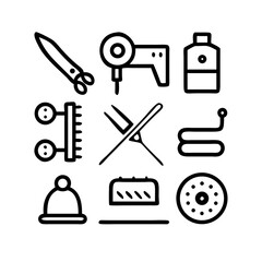 Sewing Vector Icon Set | Adjustable Line Weight | Needle, thread, scissors, fabric, sewing machine, buttons, yarn, zipper, measuring tape, tailoring, fashion, craft, hobby icons
