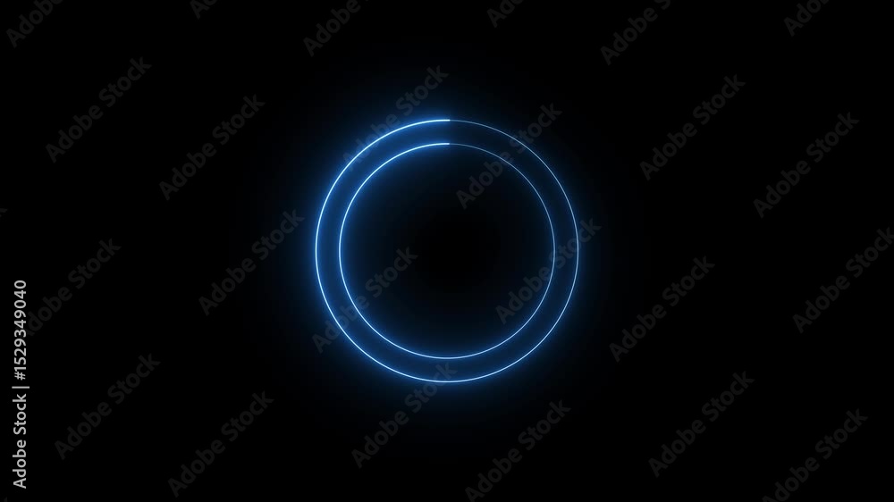 Fototapete glowing neon circle loading frame animation. circular loading indicator shows progress with bright n