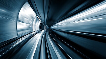 Subway tunnel with motion blur effect