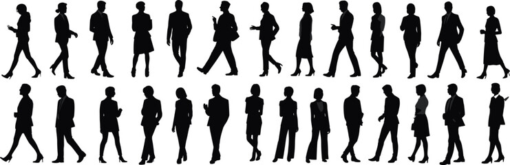 Silhouette of a man and human skeleton vector illustration showing body outline, pose, and design in black, standing, and walking