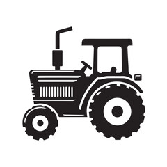Obraz premium High-Quality black and white Tractor icon Vector Illustrations for Farm and Agriculture Design